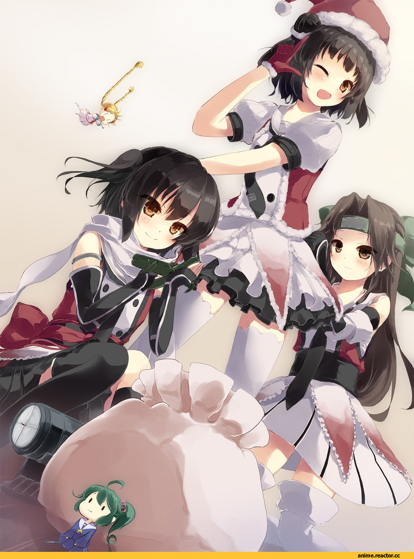 Kantai Collection, Jintsuu (Kantai Collection), Fairy (Kantai Collection), Naka (Kantai Collection), Sendai (Kantai Collection), Anime Christmas, Anime