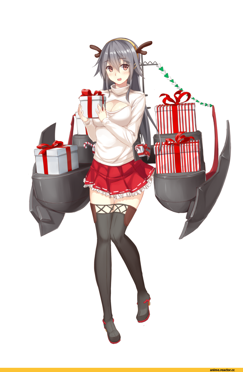 Kantai Collection, Haruna (Kantai Collection), Open-Chest Sweater, Anime Christmas, Anime