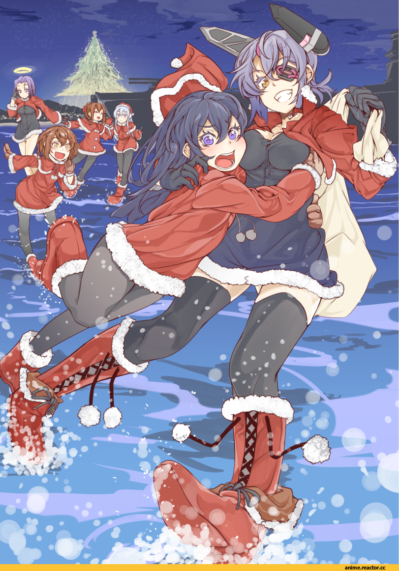 Tenryuu, Kantai Collection, Tatsuta, Inazuma (Kantai Collection), Ikazuchi, Hibiki (Kantai Collection), Akatsuki, Anime Christmas, Anime