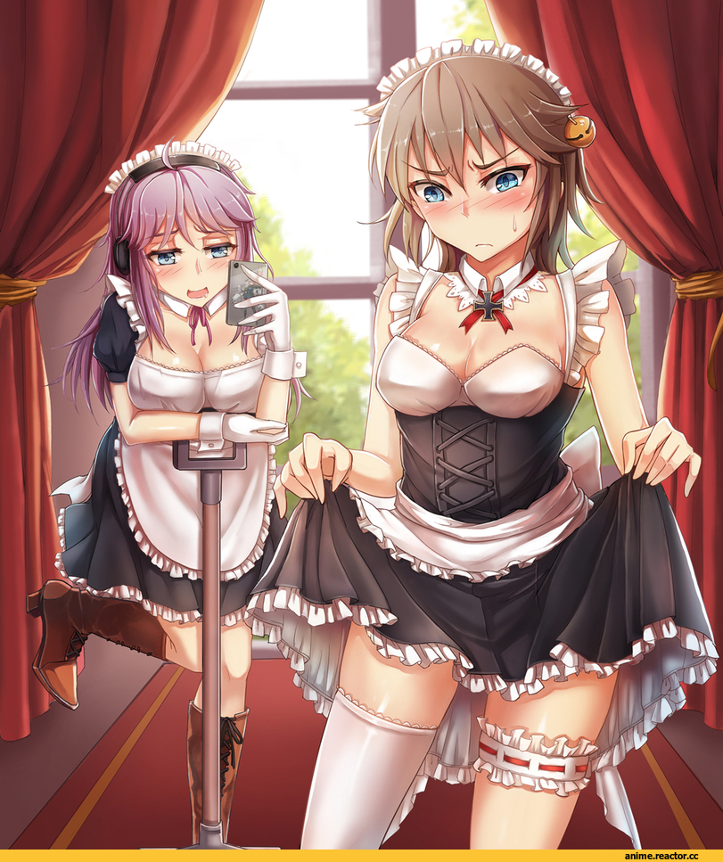 Warship Girls R, Bismarck (Warship Girls R), Tirpitz (Warship Girls R), YueManHuaiKong, Maid, удалённое, Anime