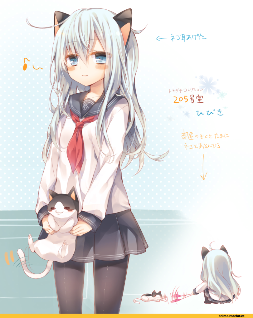 Hibiki (Kantai Collection), Kantai Collection, Animal Ears, nekomimi, Anime