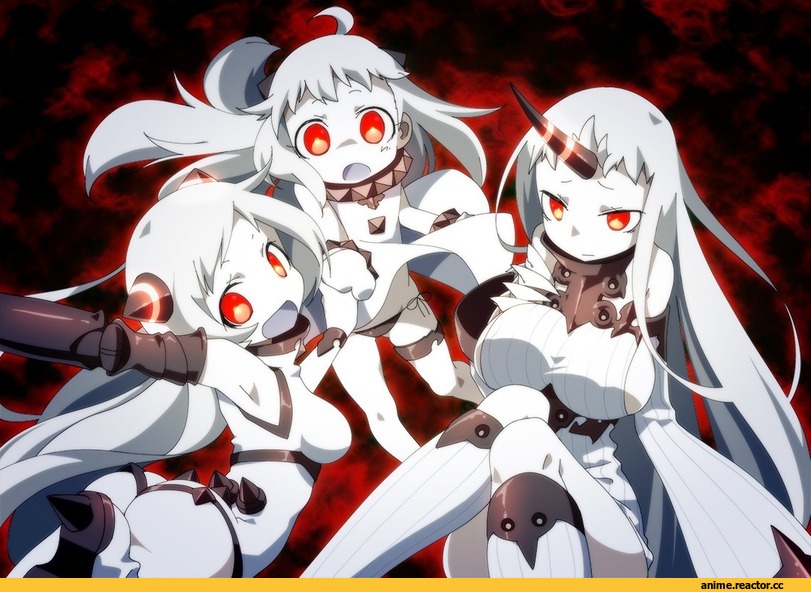 Kantai Collection, Northern Ocean Hime, Seaport Hime, Airfield Hime, Anime Art, Anime