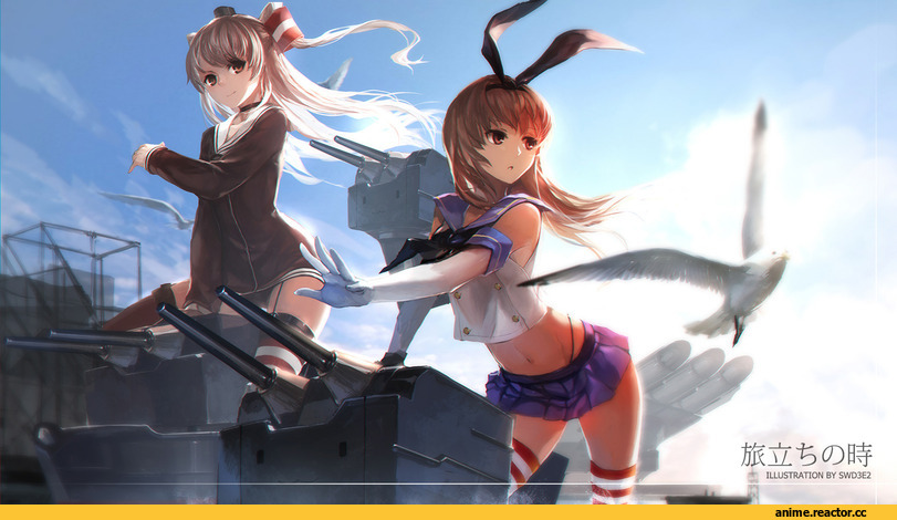 Swd3e2, Anime Art, Kantai Collection, shimakaze (kantai collection), Amatsukaze (Kantai Collection), Anime