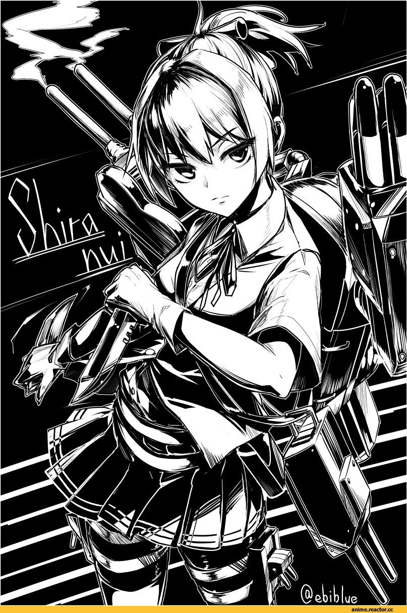 Shiranui (Kantai Collection), Kantai Collection, Monochrome (Anime), Anime Art, Murakumo (Kantai Collection), Hamakaze (Kantai Collection), Tanikaze (Kantai Collection), Asagumo (Kantai Collection), Kirishima (Kantai Collection), еще под катом, Anime