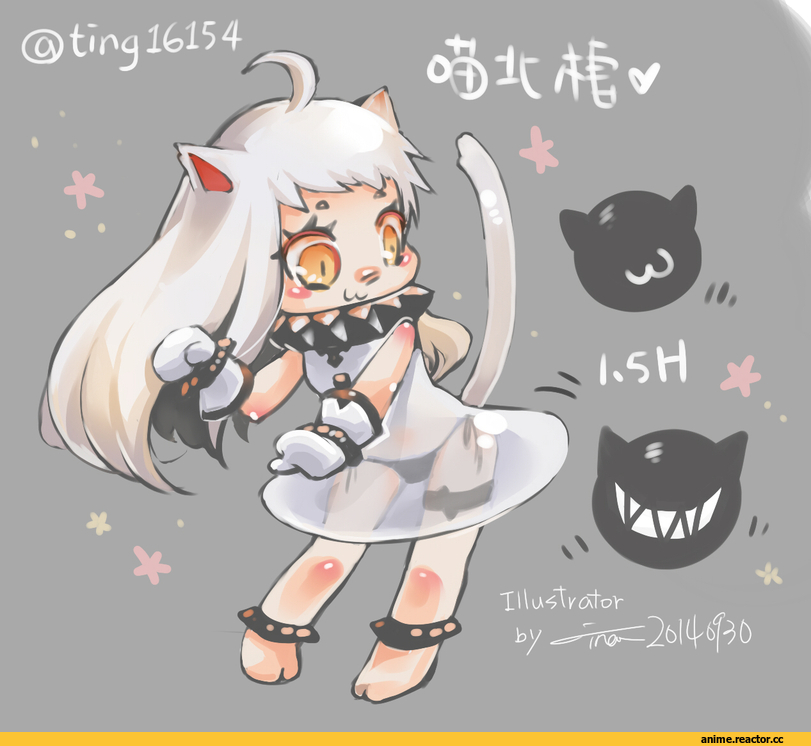 Northern Ocean Hime, Kantai Collection, chibi, neko, Animal Ears, Anime