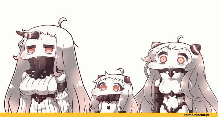 Seaport Hime, Kantai Collection, Airfield Hime, Northern Ocean Hime, Anime Гифки, tanaka kusao, Anime