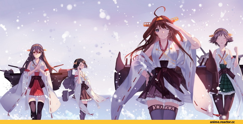 Kantai Collection, Anime Art, joseph lee, Haruna (Kantai Collection), Hiei, Kirishima (Kantai Collection), Kongou (Kantai Collection), Anime