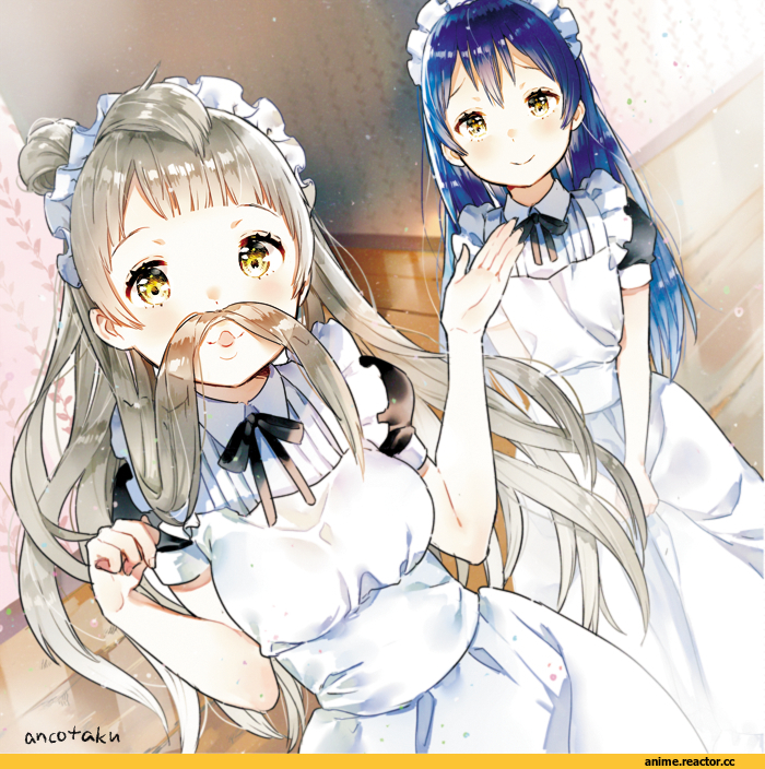Love Live!, Sonoda Umi, Minami Kotori, Anime Art, Pixiv Id 155285, Maid, Anime
