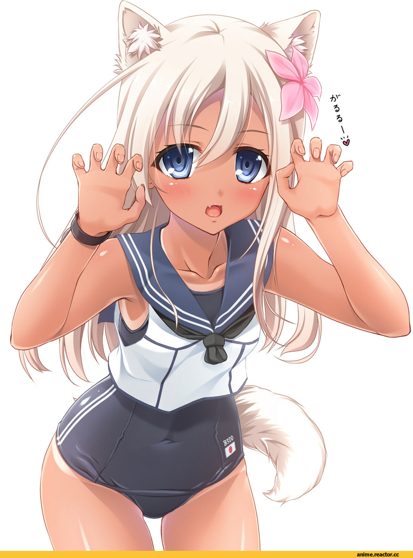Ro-500 (Kantai Collection), Kantai Collection, Animal Ears, Inumimi, yujin-yujin, Anime