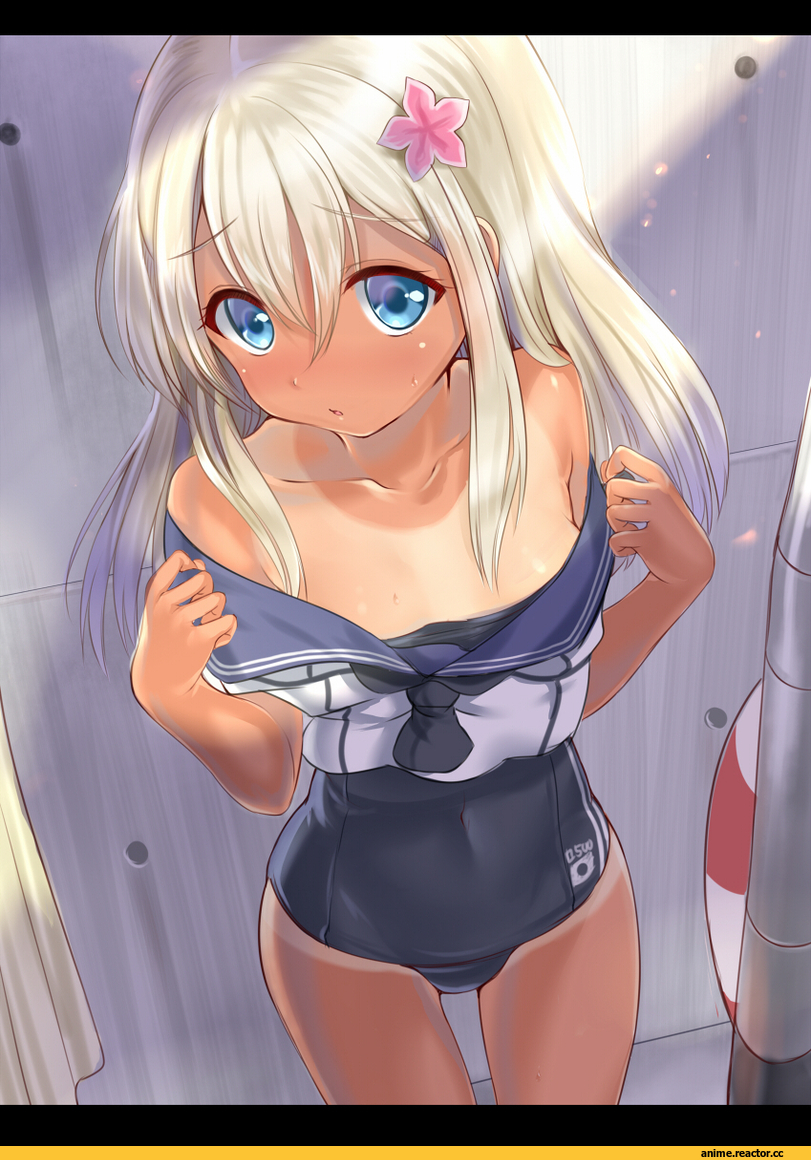 Anime Art, Ro-500 (Kantai Collection), Kantai Collection, swimsuit, Anime