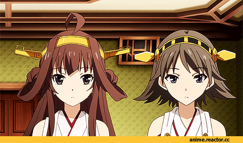 Kantai Collection, Kongou (Kantai Collection), Hiei, Anime Гифки, Anime