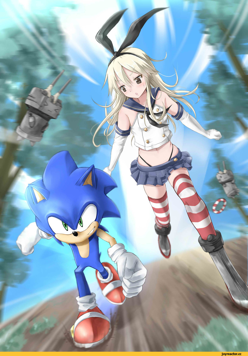 Shimakaze, Kantai Collection, Sonic, фэндомы, nu (mezonsidepark), Anime