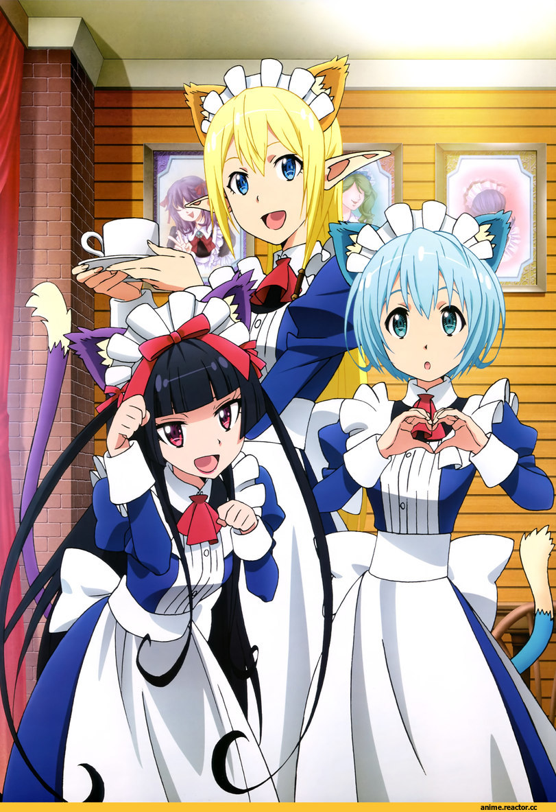 gate - jieitai ka no chi nite kaku tatakaeri, Lelei la Lalena, Rory Mercury, Tuka Luna Marceau, Animal Ears, neko, Maid, Anime