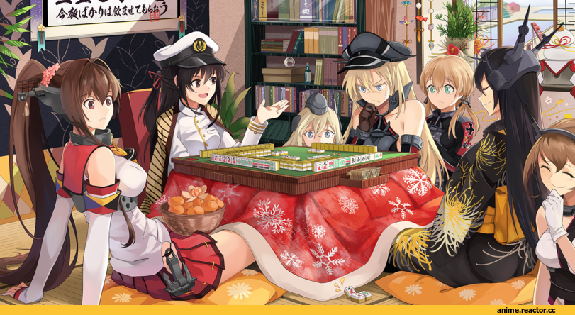 bismarck, Kantai Collection, Nagato (Kantai Collection), Yamato (Kantai Collection), Mutsu (Kantai Collection), Prinz Eugen, U-511 (Kantai Collection), Female Admiral (Kantai Collection), neko (yanshoujie), Anime