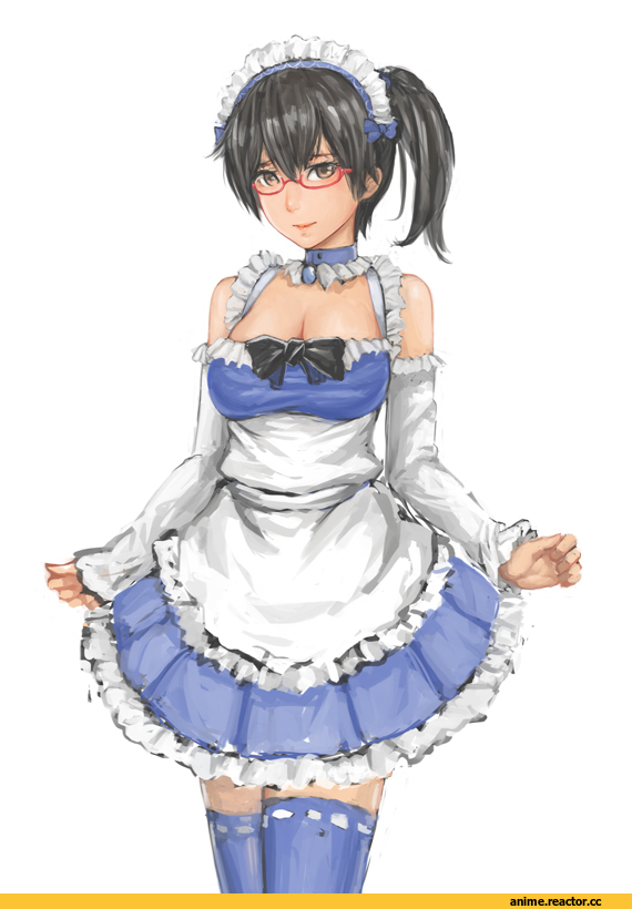 Kaga (Kantai Collection), Kantai Collection, Megane, Maid, Anime Art, sturmjager, Anime