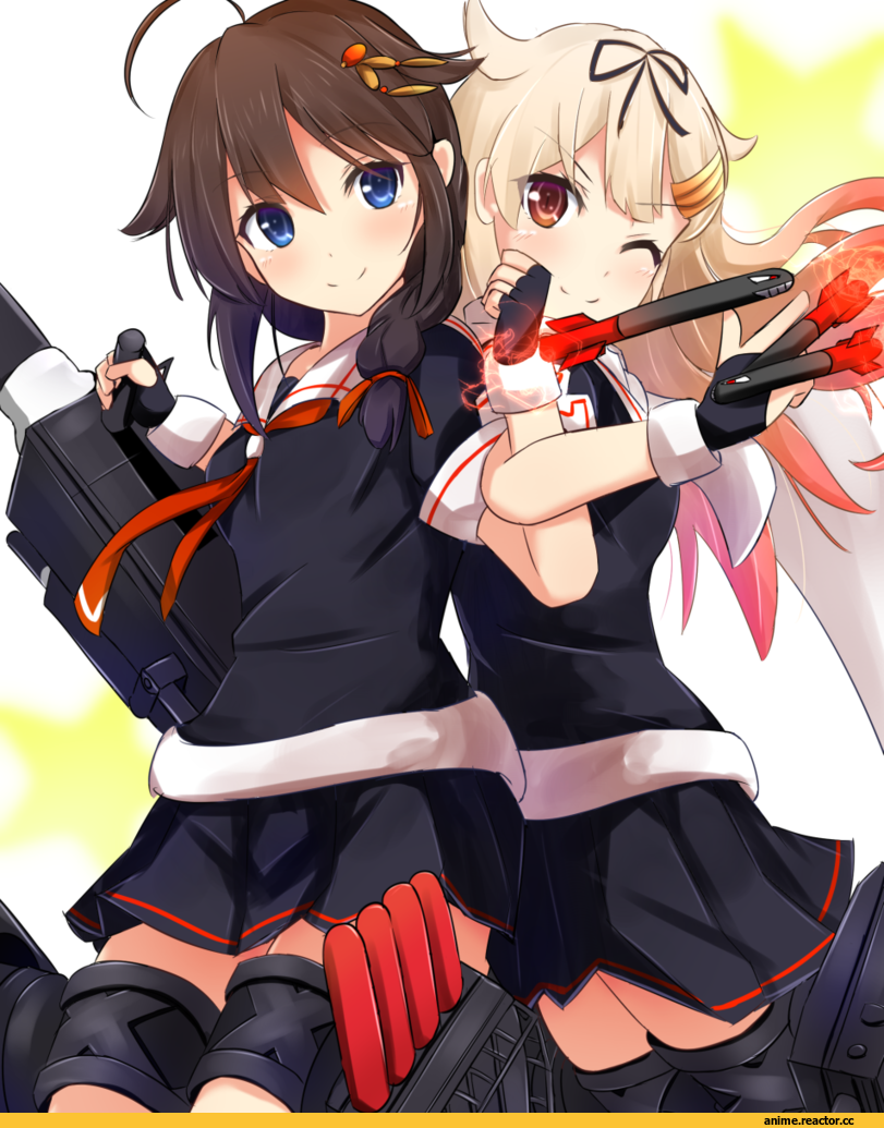 Shigure (Kantai Collection), Kantai Collection, yuudachi (kantai collection), cuon (kuon), Anime Art, Anime