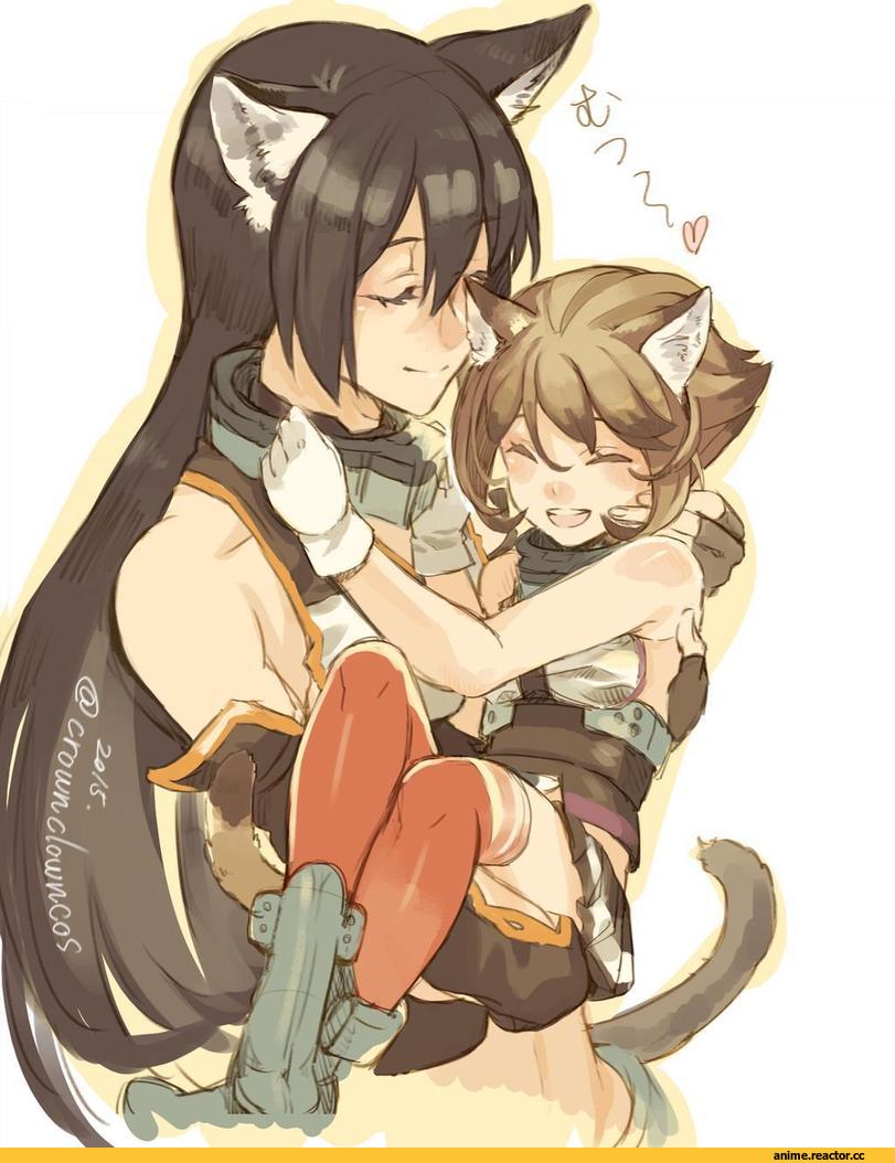Mutsu (Kantai Collection), Kantai Collection, Nagato (Kantai Collection), Animal Ears, Anime Art, crownclowncos, neko, Anime