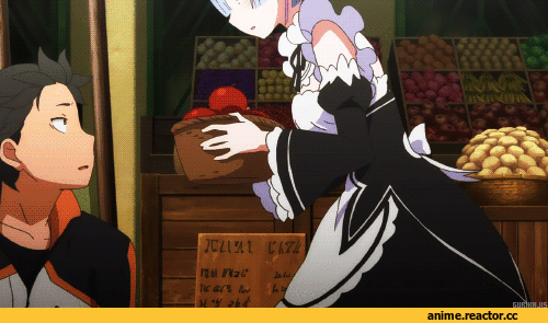 Re Zero Kara Hajimeru Isekai Seikatsu, Rem (re zero), Natsuki Subaru, Anime Гифки, Anime