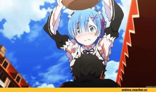 Re Zero Kara Hajimeru Isekai Seikatsu, Rem (re zero), Natsuki Subaru, Anime Гифки, Anime