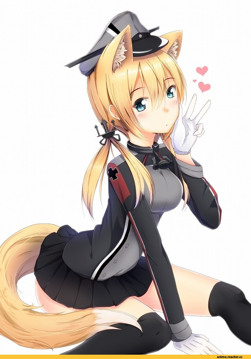 Prinz Eugen, Kantai Collection, Zarashi, Anime Art, Animal Ears, Kitsune, Anime
