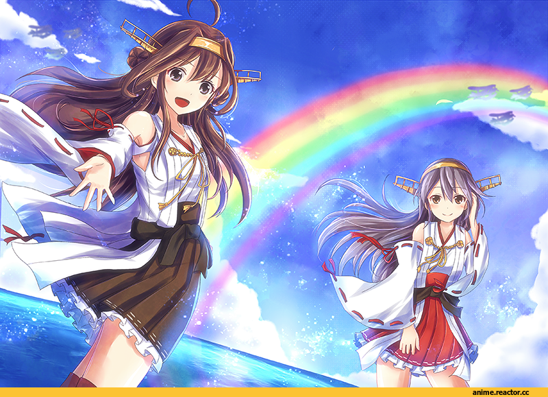 Kongou (Kantai Collection), Kantai Collection, Haruna (Kantai Collection), non (nobu), Anime
