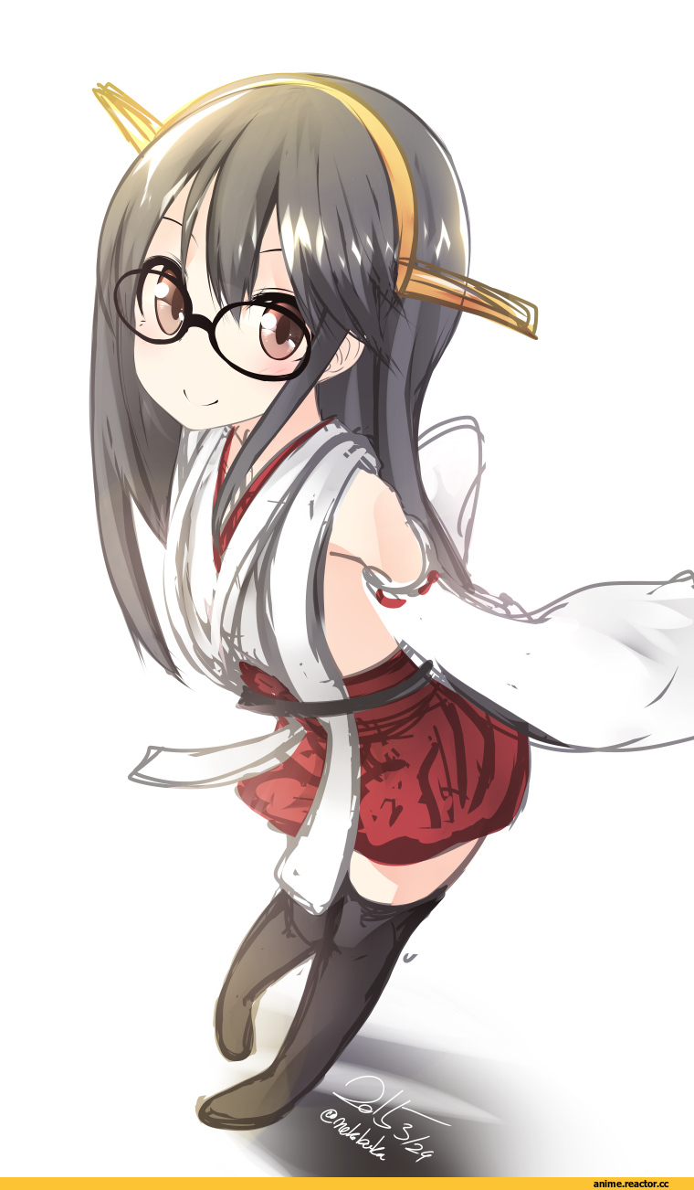 Haruna (Kantai Collection), Kantai Collection, Megane, Nekobaka, Anime