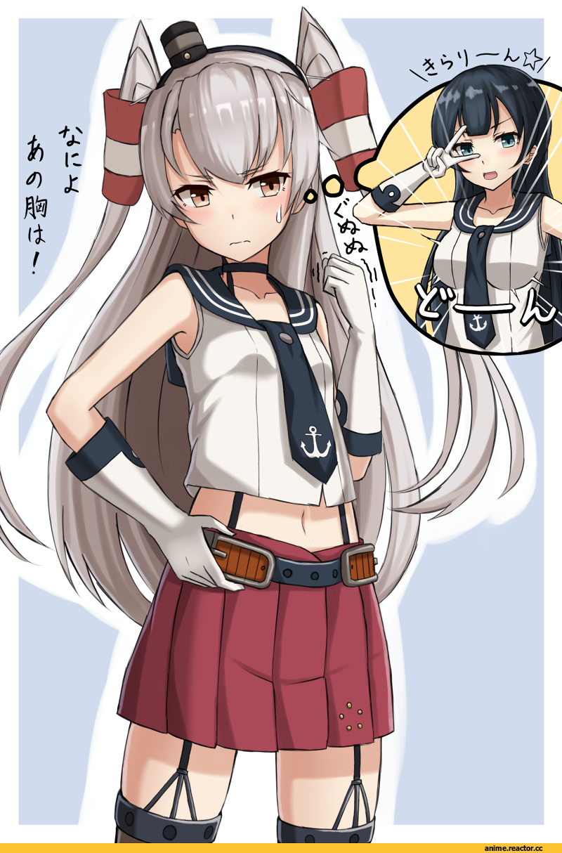 Agano, Kantai Collection, Amatsukaze (Kantai Collection), rabochicken, Anime Art, Anime