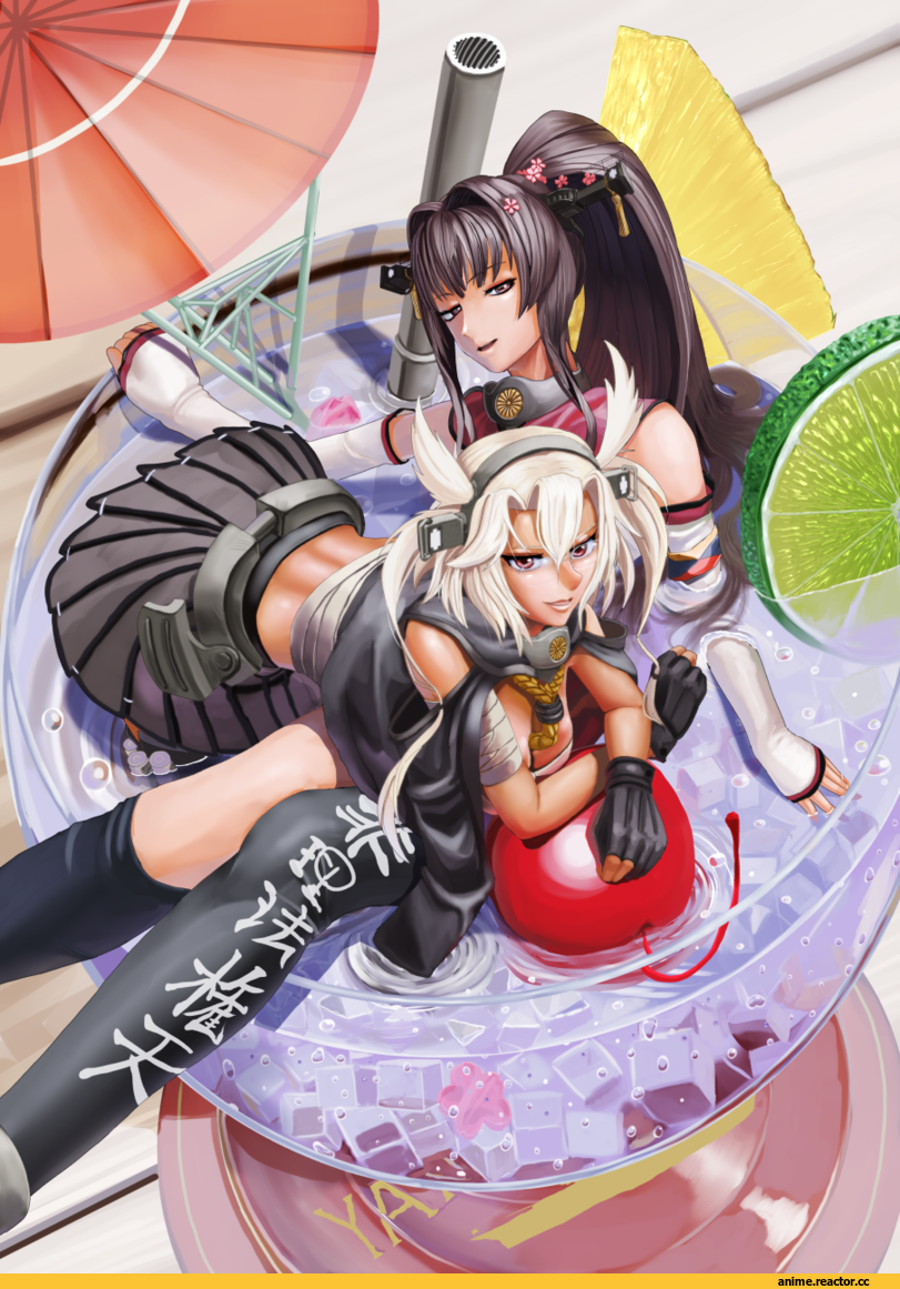 Kantai Collection, Yamato (Kantai Collection), Musashi (Kantai Collection), Abazu-Red, Няши в еде, Anime Няши, Anime