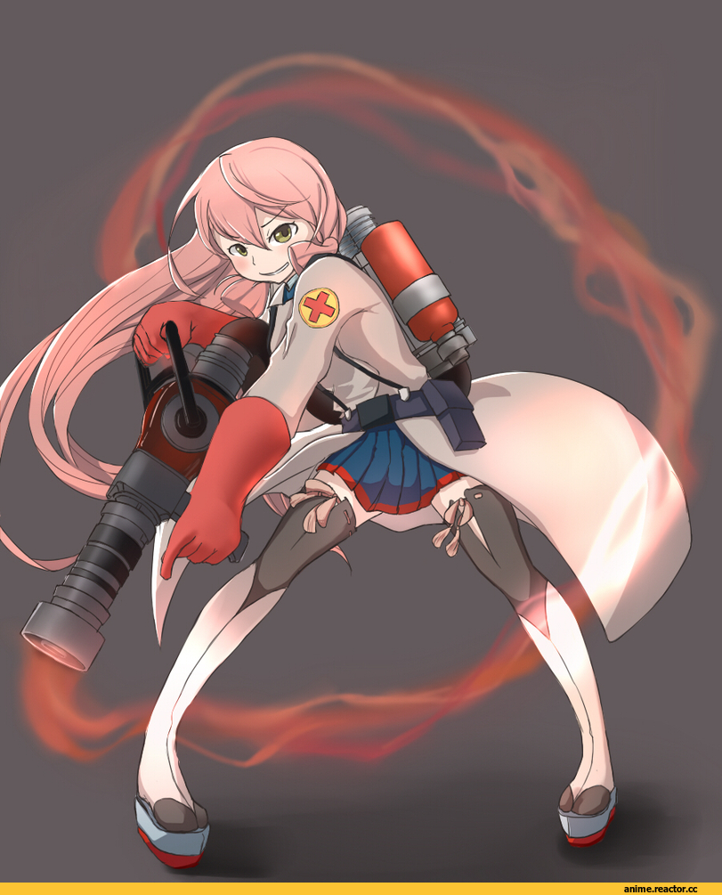 Akashi (Kantai Collection), Kantai Collection, Team Fortress 2, Team Fortress, Игры, Anime Art, kextukai, medic, crossover, Anime