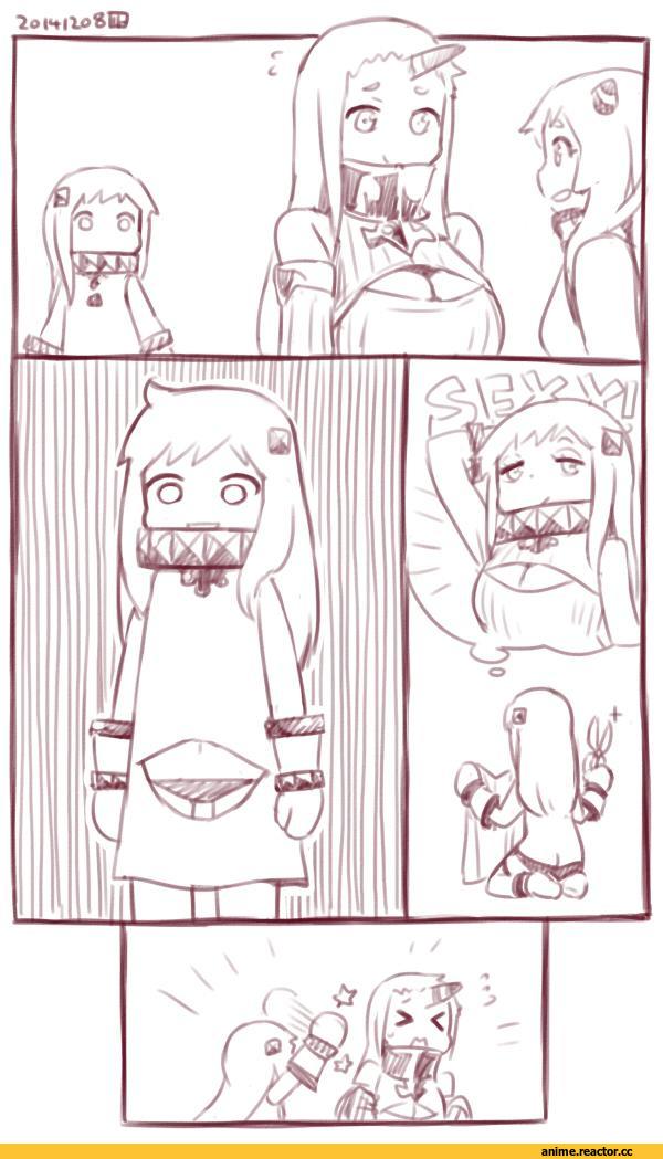 Kantai Collection, Northern Ocean Hime, Seaport Hime, Airfield Hime, open-pants sweater, Anime