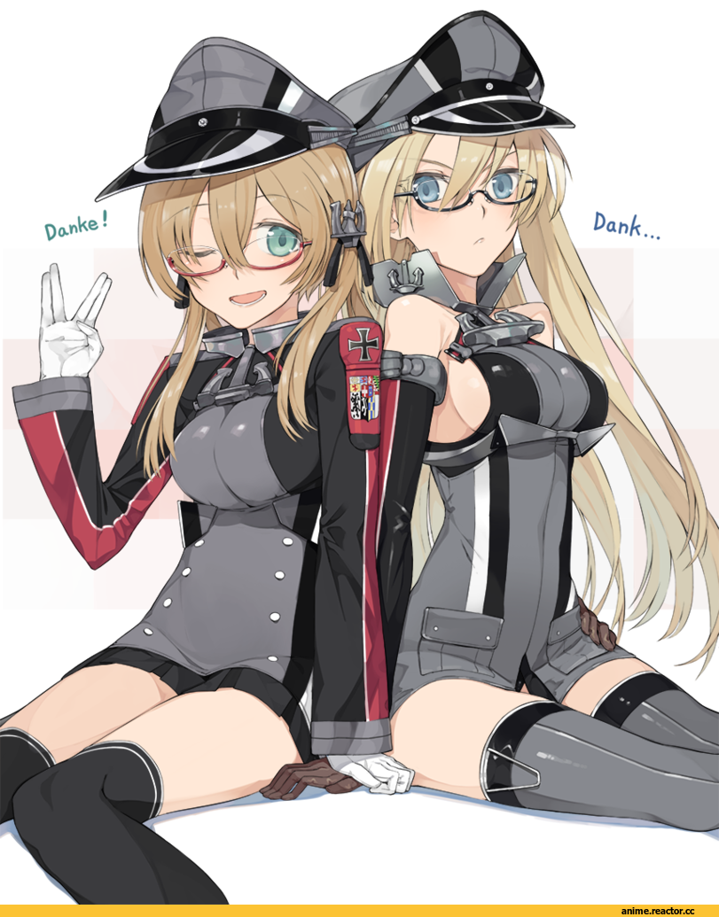Kantai Collection, Bismarck (Kantai Collection), Prinz Eugen, Hayashi Kewi, Megane, Anime
