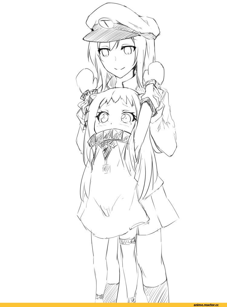 Kantai Collection, Northern Ocean Hime, Seaport Hime, Female Admiral (Kantai Collection), shinsono shiroko, Monochrome (Anime), Anime Art, Anime