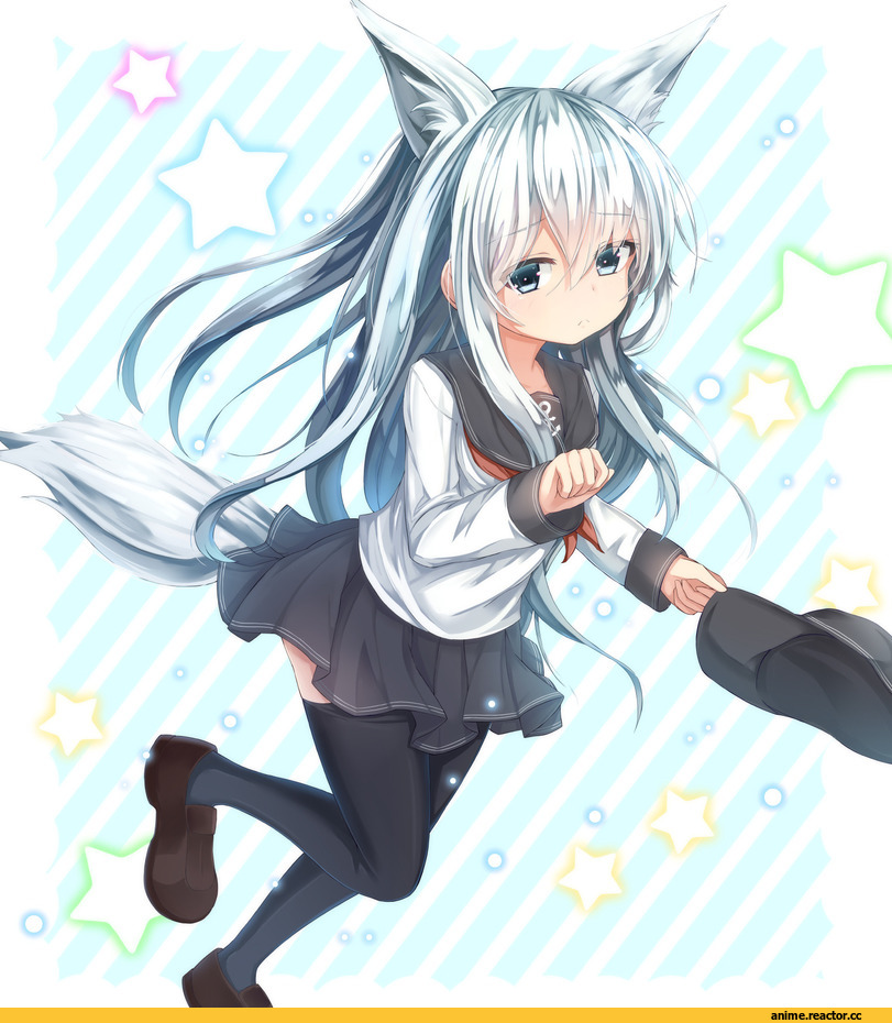 Hibiki (Kantai Collection), Kantai Collection, kyuupura, Kitsune, Animal Ears, Anime