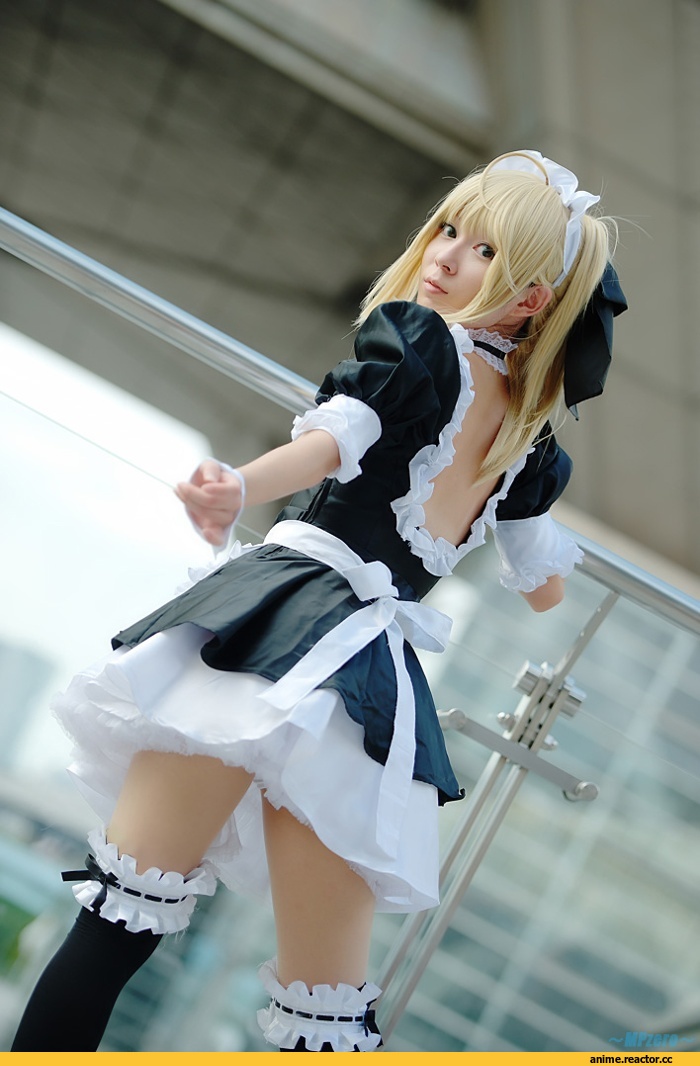 Zettai Ryouiki, разное, косплей, Maid, fate, Saber Lily, Fate (series), Saber Alter, Anime