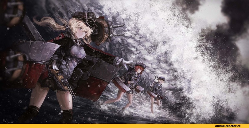 Kantai Collection, Bismarck (Kantai Collection), Prinz Eugen, Z1 Leberecht Maass (Kantai Collection), Z3 Max Schultz (Kantai Collection), kuon (kwonchanji), Anime Paint, Anime Art, Anime