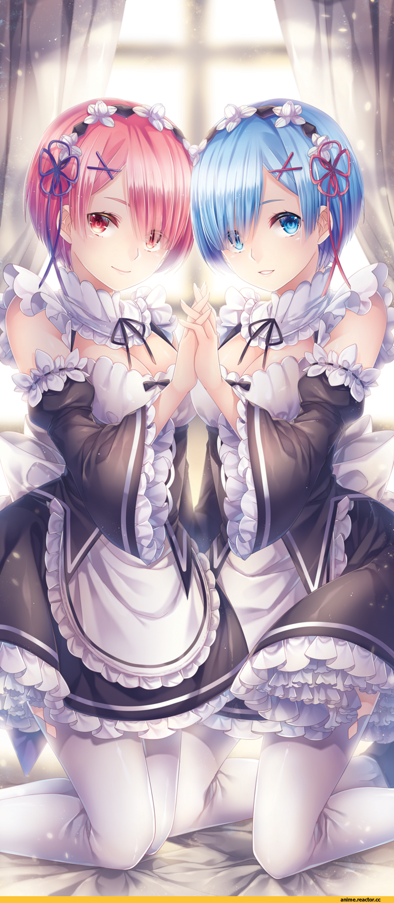 Rem (re zero), Re Zero Kara Hajimeru Isekai Seikatsu, silverbin, Ram (Re Zero), Anime