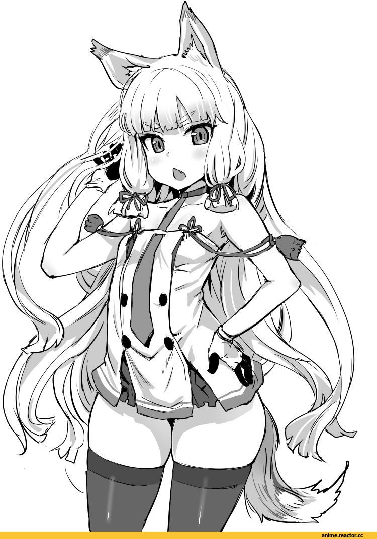 Murakumo, elin, Tera Online, Игры, Asanagi, Anime Art, crossover, Kitsune, Animal Ears, Monochrome (Anime), Anime, Kantai Collection