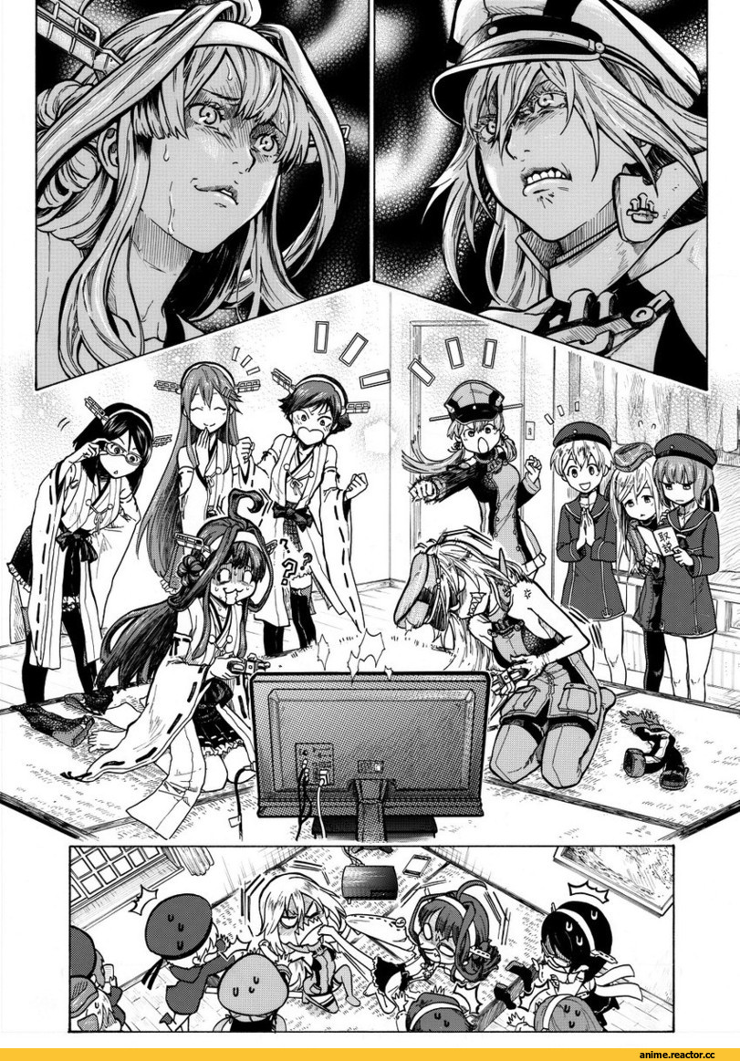 Kantai Collection, Kongou (Kantai Collection), Bismarck (Kantai Collection), hiei (kantai collection), Kirishima (Kantai Collection), Haruna (Kantai Collection), Prinz Eugen (Kantai Collection), U-511 (Kantai Collection), Кантай комиксы, Anime Комиксы, Anime