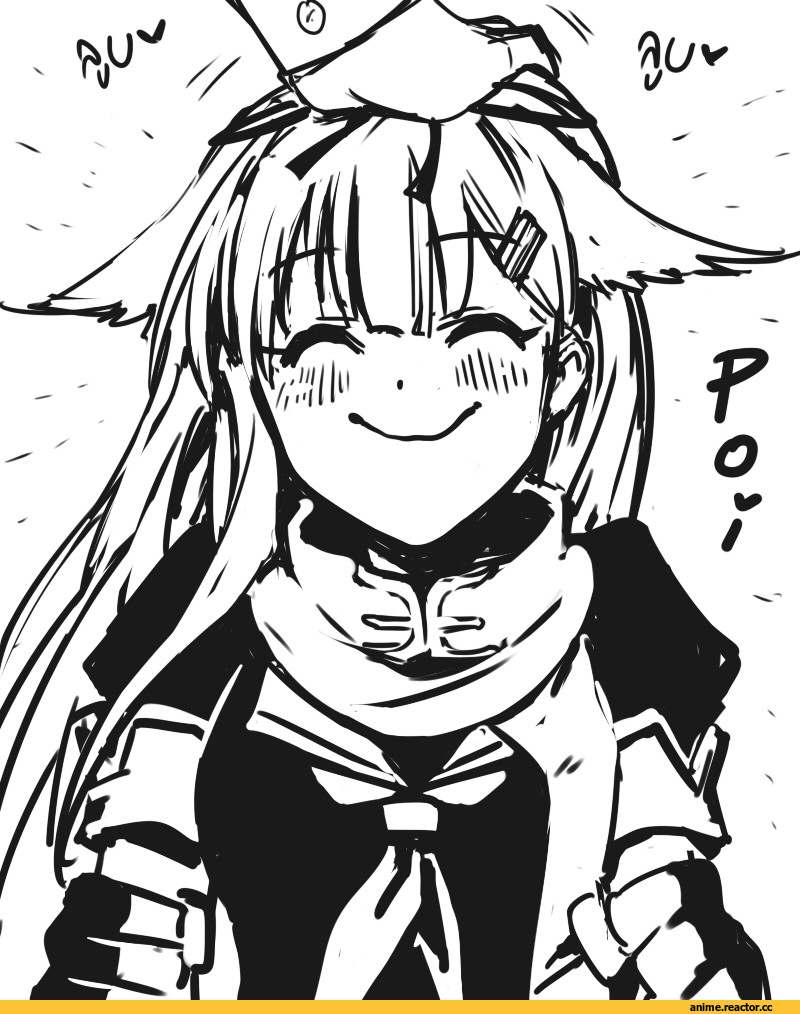 Yuudachi, Kantai Collection, adarin, Monochrome (Anime), Anime Art, Anime