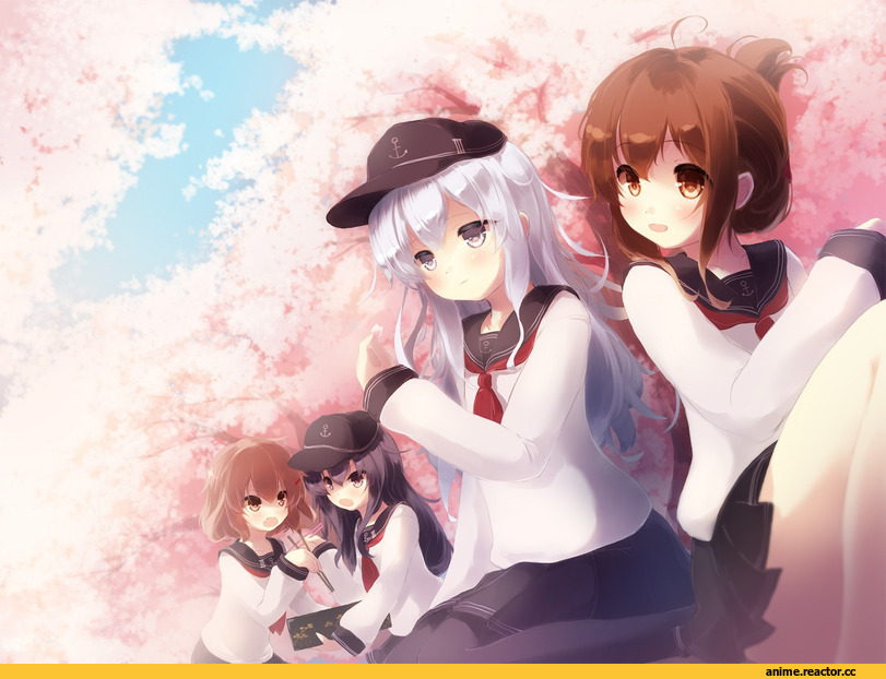 Akatsuki, Kantai Collection, Hibiki (Kantai Collection), Ikazuchi, Inazuma (Kantai Collection), gengetsu chihiro, Anime Art, Anime