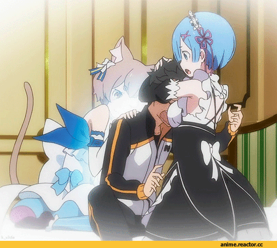 Re Zero Kara Hajimeru Isekai Seikatsu, Subaru, Felix Argyle, Rem (re zero), ferris, anime gif, Anime