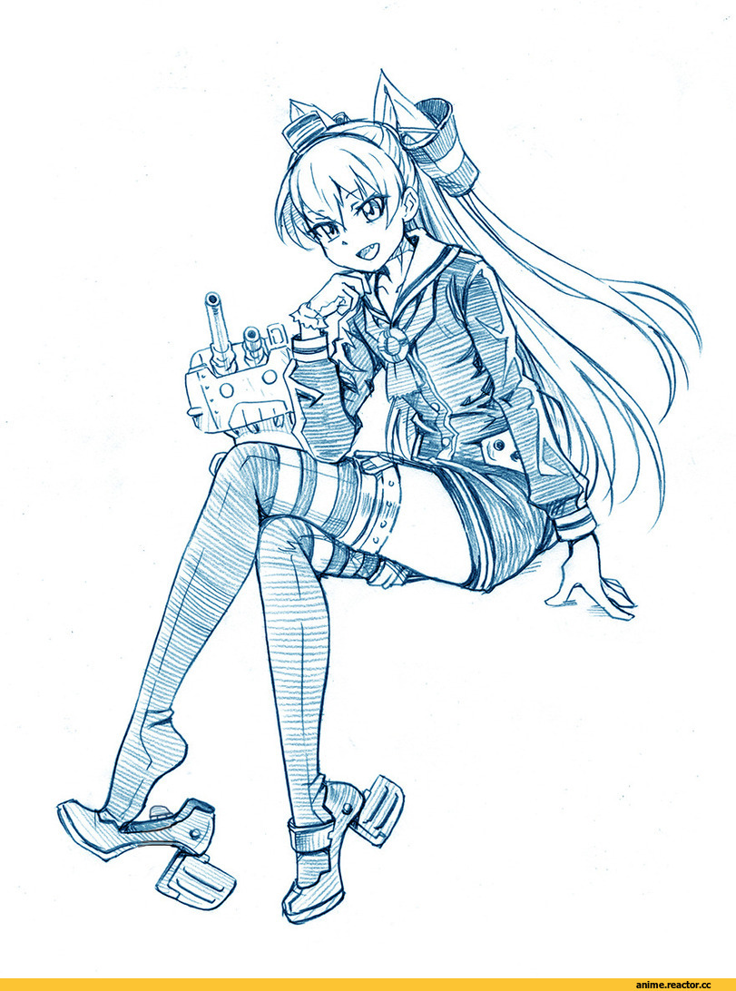 Amatsukaze (Kantai Collection), Kantai Collection, Shimakaze, Monochrome (Anime), Anime Art, bbb (friskuser), Anime