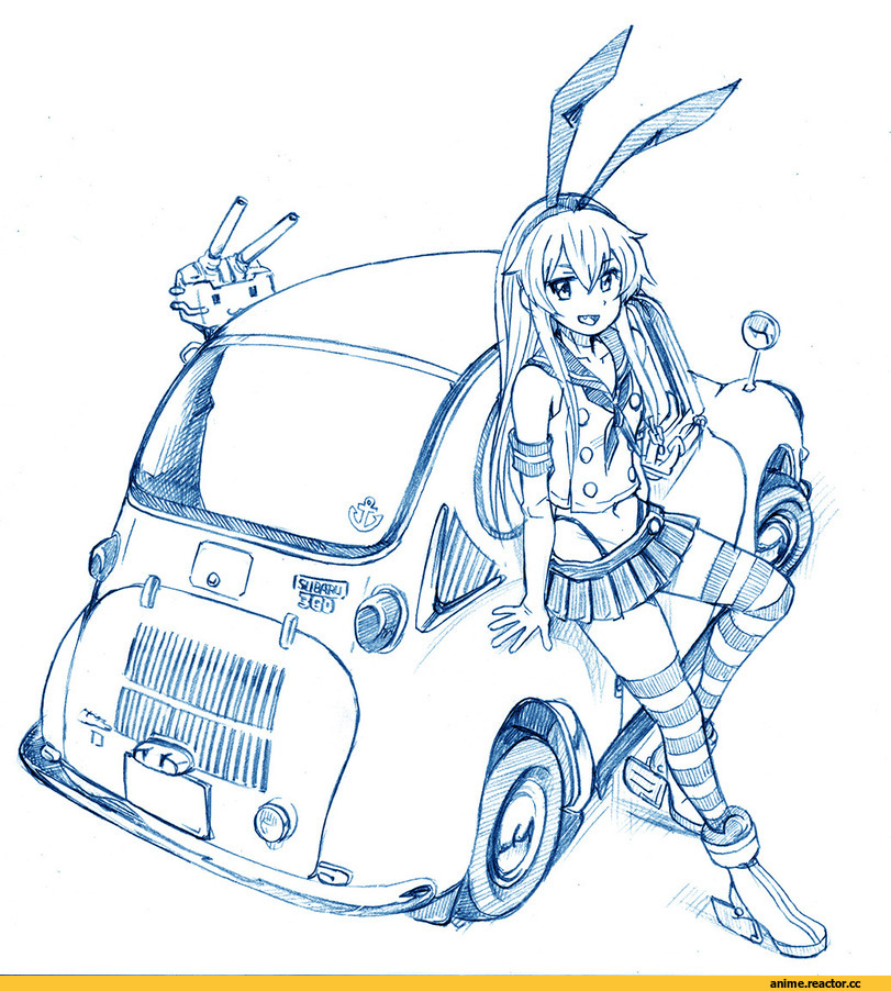 Amatsukaze (Kantai Collection), Kantai Collection, Shimakaze, Monochrome (Anime), Anime Art, bbb (friskuser), Anime