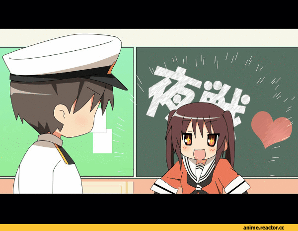 Sendai (Kantai Collection), Kantai Collection, Admiral (Kantai Collection), Lucky Star, anime gif, Anime