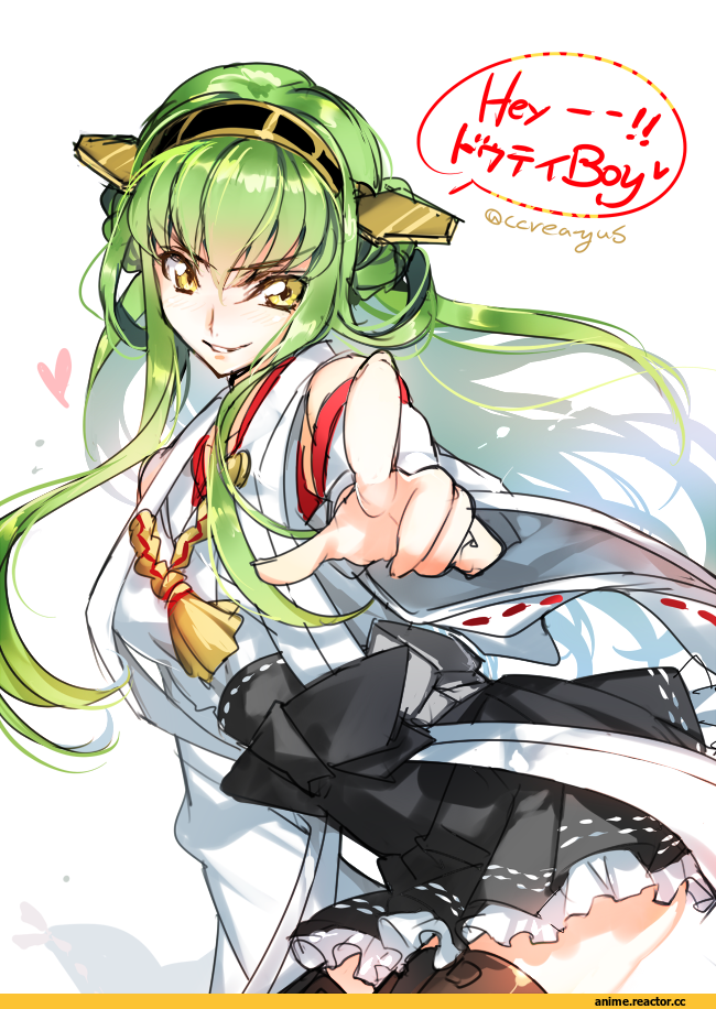 Kongou (Kantai Collection), Kantai Collection, C.C., Code Geass, crossover, Creayus, Anime Art, Anime