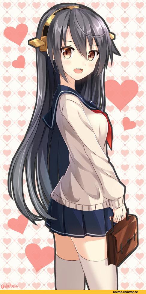Haruna (Kantai Collection), Kantai Collection, Rinyuu (Rin☆Yuu), Anime Art, Anime