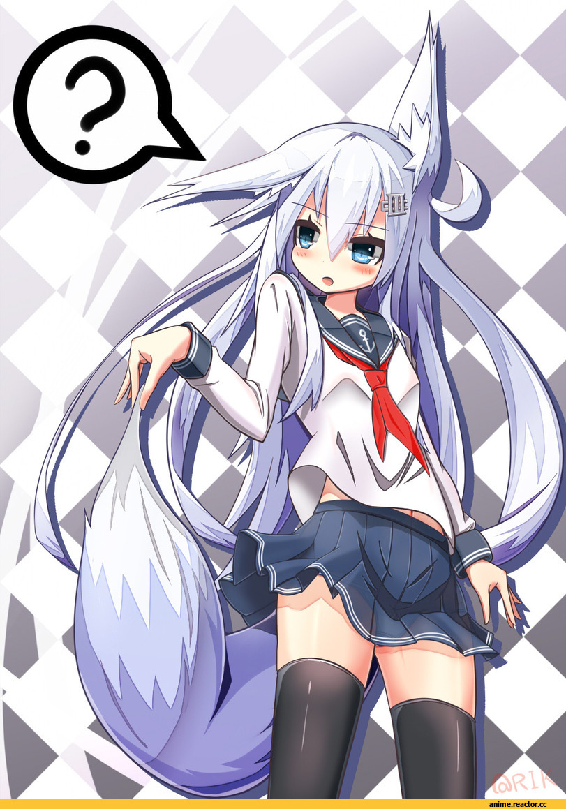 Kantai Collection, Hibiki (Kantai Collection), Animal Ears, Kitsune, Anime