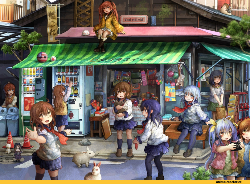 Black Bullet, Gochuumon wa Usagi Desu ka?, crossover, Non Non Biyori, loli wa shinri, Anime Art, hibiki, Ikazuchi, inazuma, Akatsuki, Anime, Kantai Collection