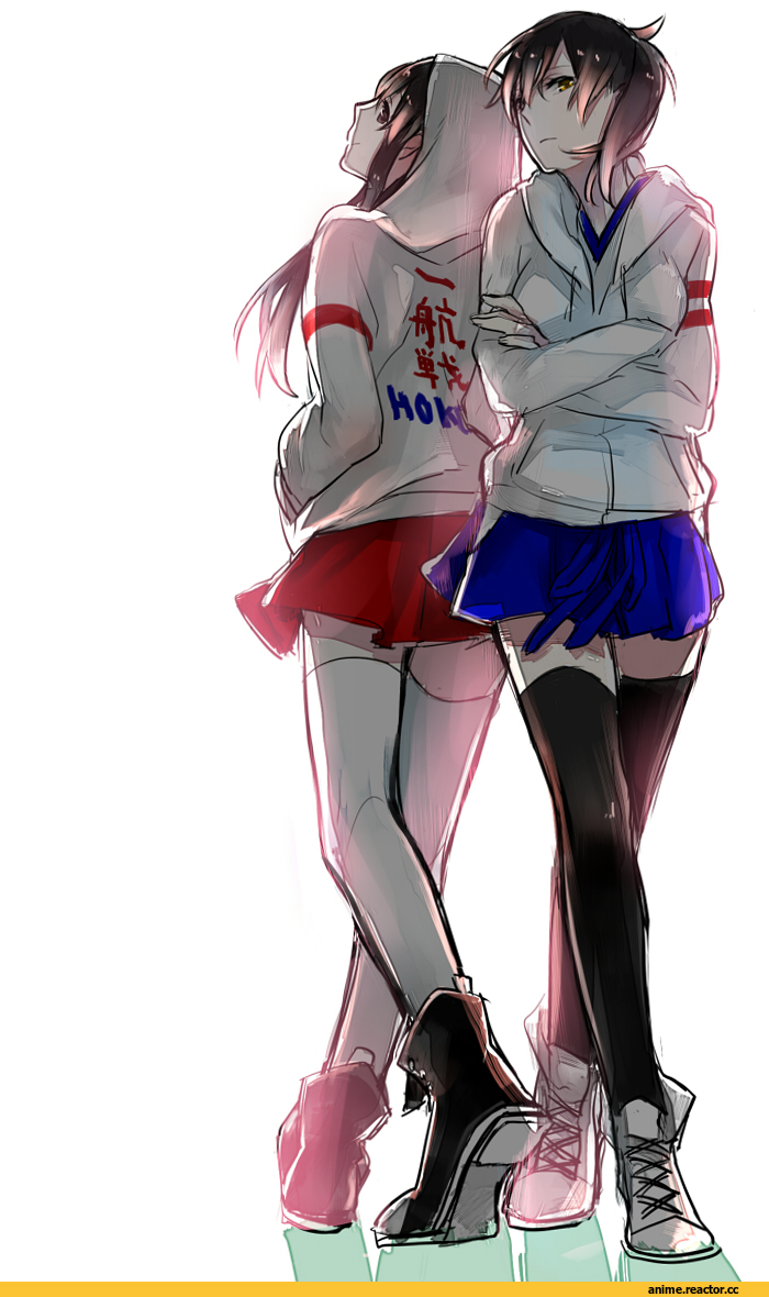 Akagi, Kantai Collection, Kaga (Kantai Collection), shuu-0208, Anime