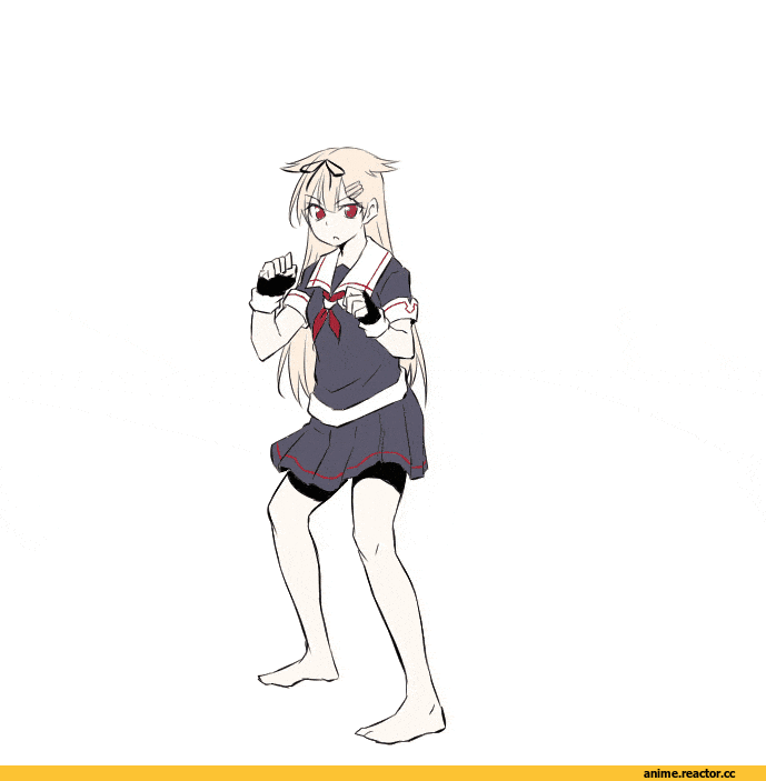 Yuudachi, Kantai Collection, anime gif, Anime